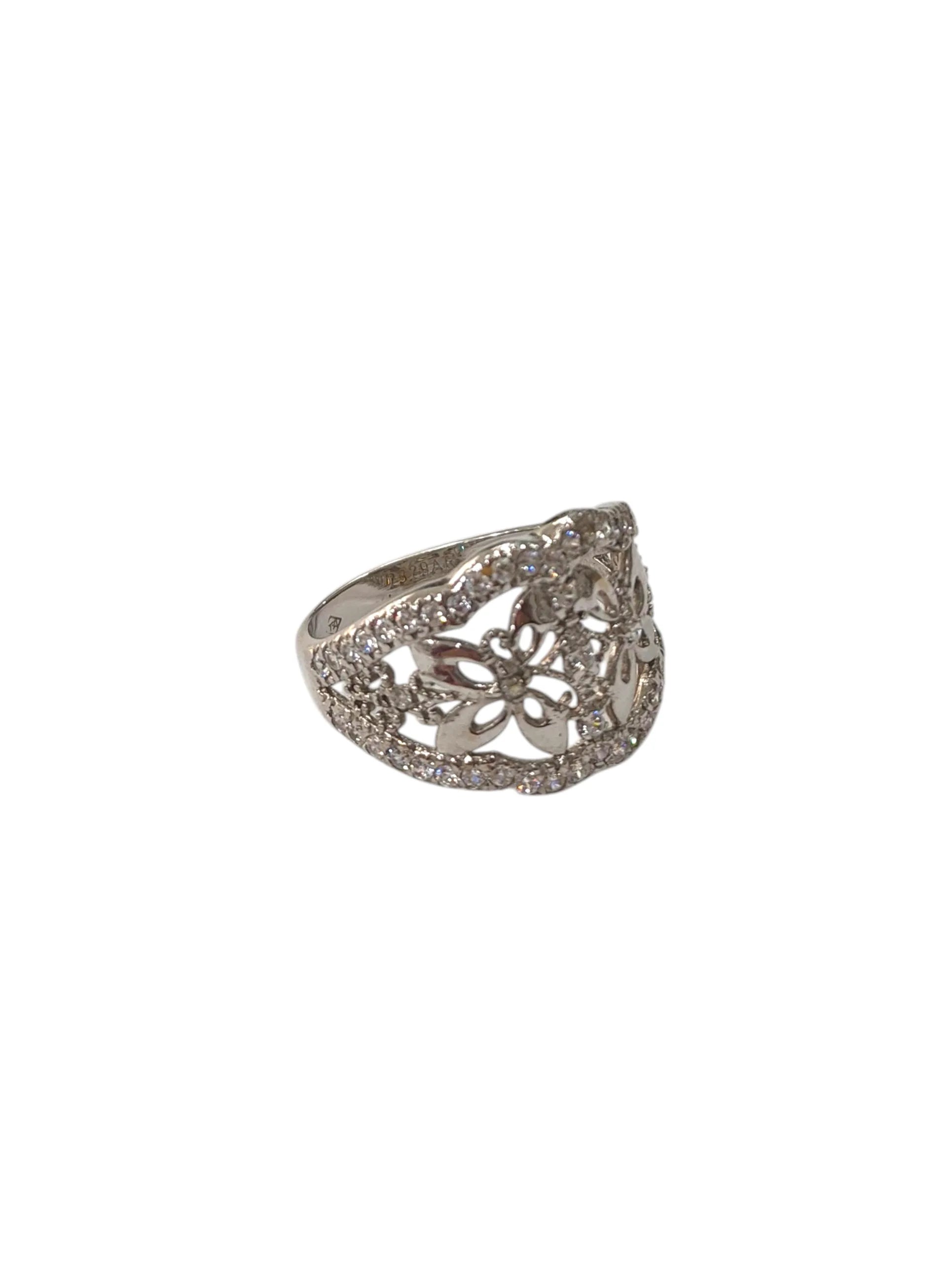 Damenring Schmetterlinge aus 18 Karat Weißgold mit weißen Zirkonia