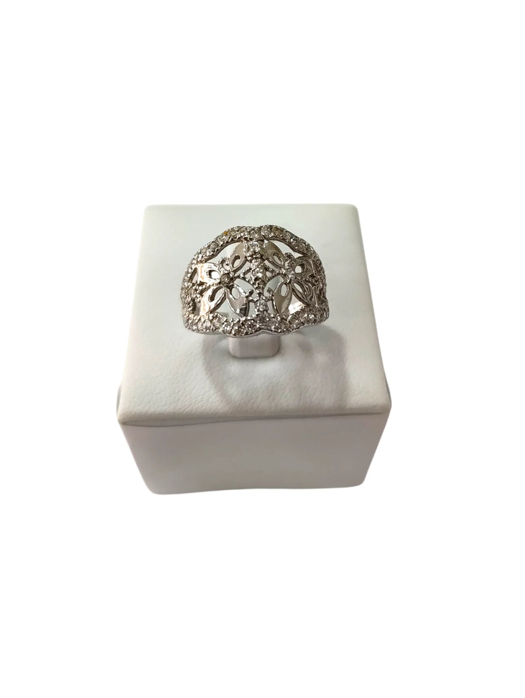 Damenring Schmetterlinge aus 18 Karat Weißgold mit weißen Zirkonia