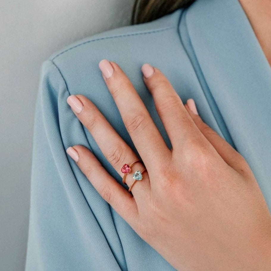 Anello donna fidanzamento fantasia con cuore di topazio donna ANB 2545