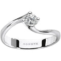 Damen Verlobungsring Solitär aus Weißgold und Diamanten Comete anb 2036