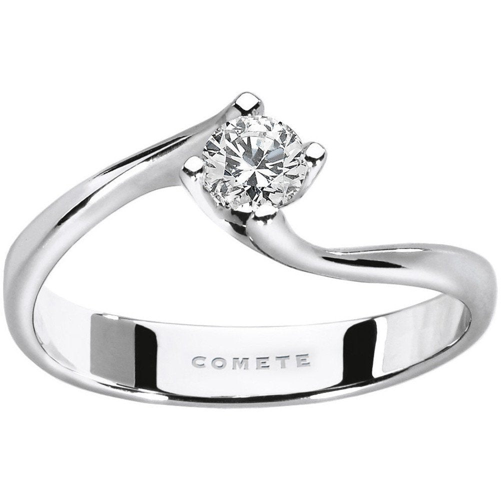 Anello donna fidanzamento solitario in oro bianco e diamanti Comete anb 2036