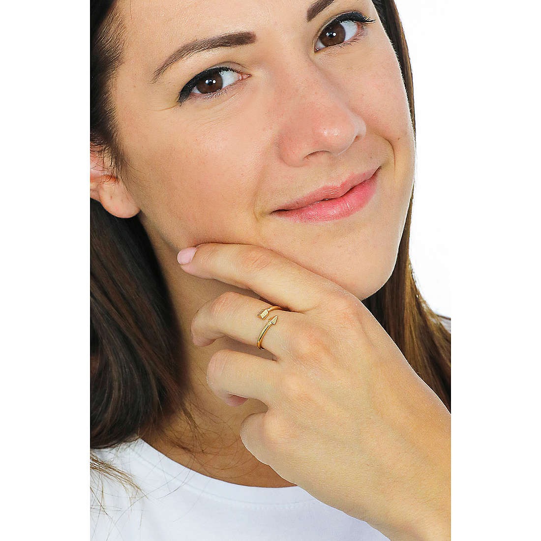 Anello donna gioielli Sagapò Click sck143 simbolo freccia dorata