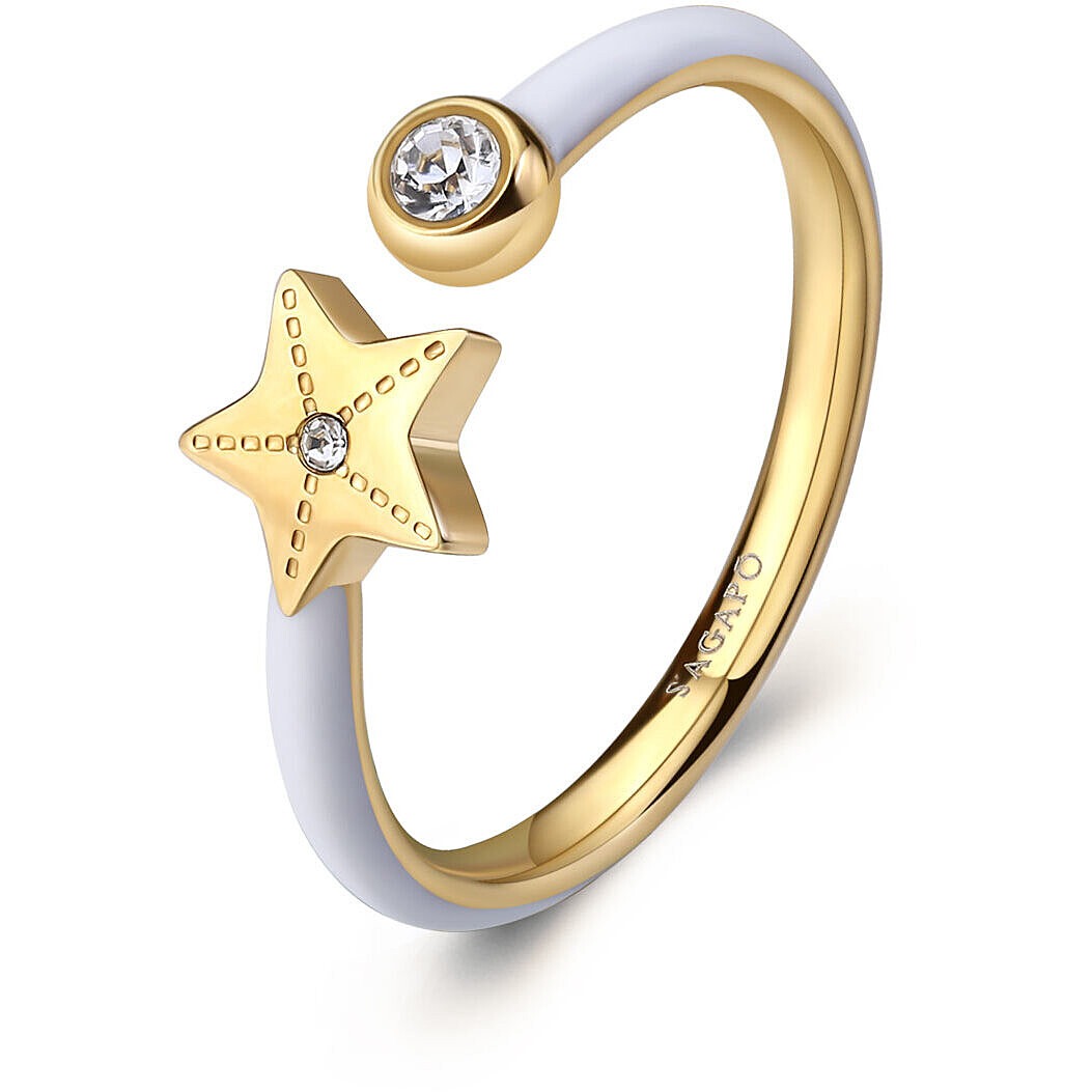 Anello donna gioielli Sagapò Vibes svb70 stella dorata