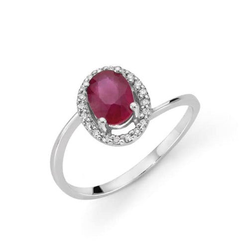 Anello DonnaOro con Diamanti e Rubino collezione LUCE – DHAR9852.007
