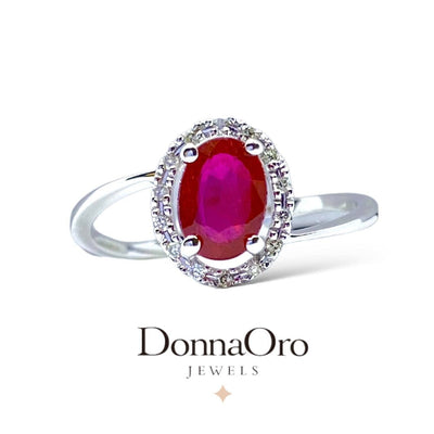 Anello DonnaOro con Diamanti e Rubino collezione LUCE – DHAR9852.007