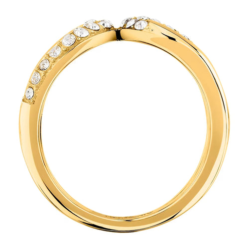 Anello donna in acciaio dorato e zirconi SAYP33016