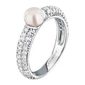 Anello donna in argento con perla e zirconi SXU50016