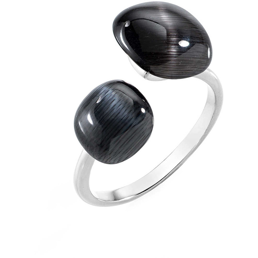 Damenring aus Silber Morellato Schmuck mit schwarzem Stein SAKK33016