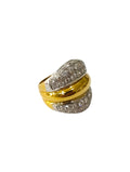 Anello donna in oro 18kt bicolore bombato con zirconi