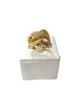 Anello donna in oro 18kt bicolore stile intrecciato