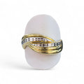 Anello donna in oro 9 carati a fascia bicolore lavorato Igold