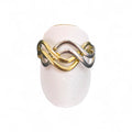 Anello donna in oro 9 carati bicolore a fascia intrecciato Igold
