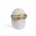 Anello donna in oro 9 kt bicolore a fascia lavorato Igold