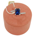 Anello donna in oro bianco 9kt con pietra blu e zirconi Igold