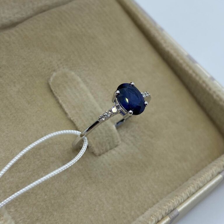 Anello da donna in oro bianco con diamanti e zaffiro dhaz9838.006 Donnaoro