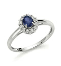Damenring aus Weißgold mit Saphir und Diamanten Donnaoro luce dhaz9399.005
