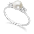 Anello donna in oro bianco e perla Comete KANP 001