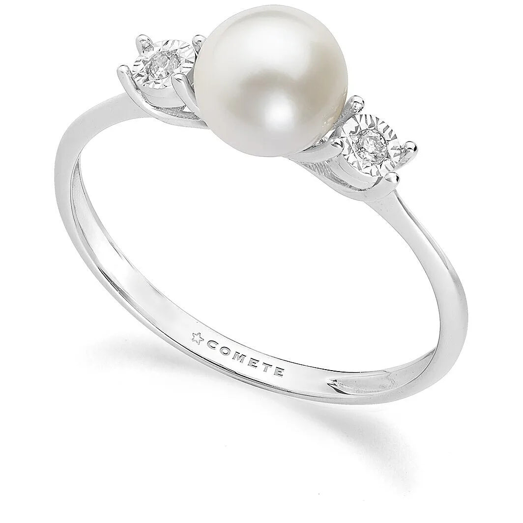 Anello donna in oro bianco e perla Comete KANP 001