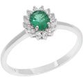 Anello donna in oro bianco e smeraldo fidanzamento Solitario Comete contessa anb 2574