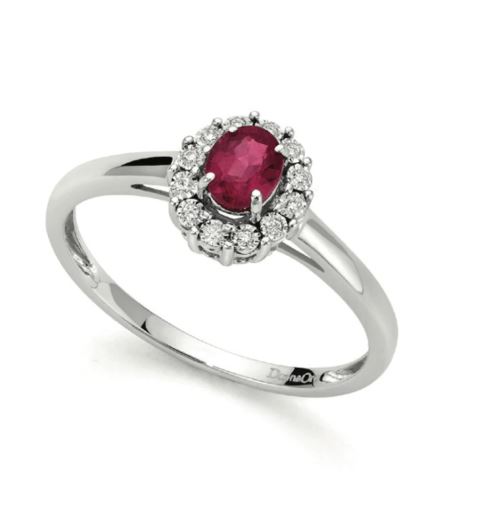 Anello donna in oro bianco rubino e diamanti Donnaoro luce dhar9399.005