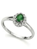 Anello donna in oro bianco smeraldo e diamanti Donnaoro luce dhae9399.005