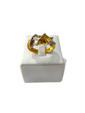 Anello donna in oro bicolore 18kt intrecciato