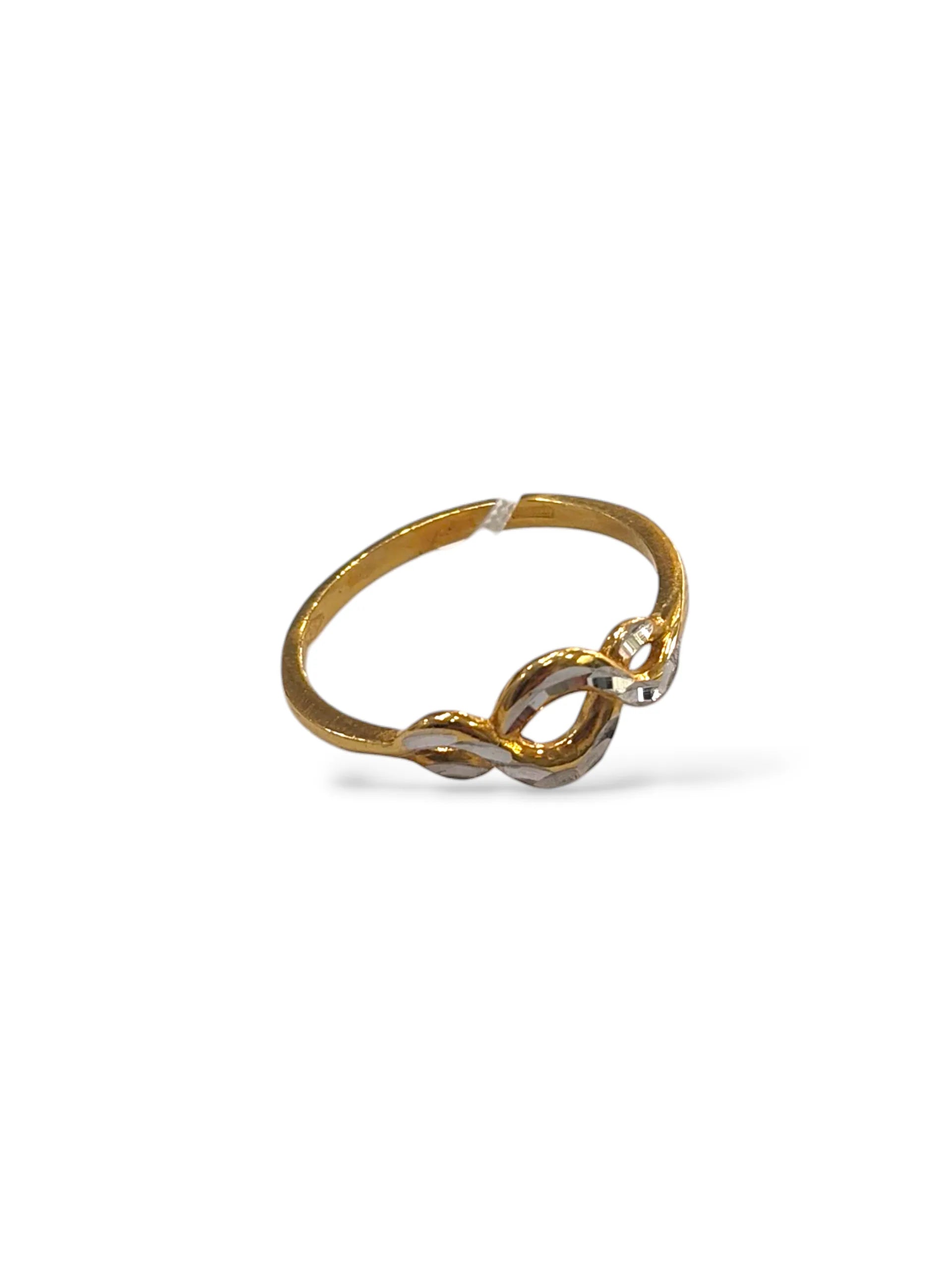 Anello donna in oro bicolore 9 carati elegante