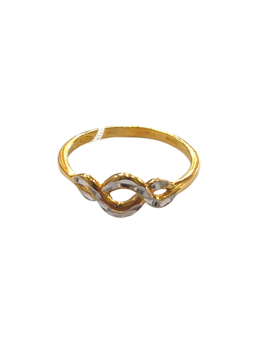 Anello donna in oro bicolore 9 carati elegante