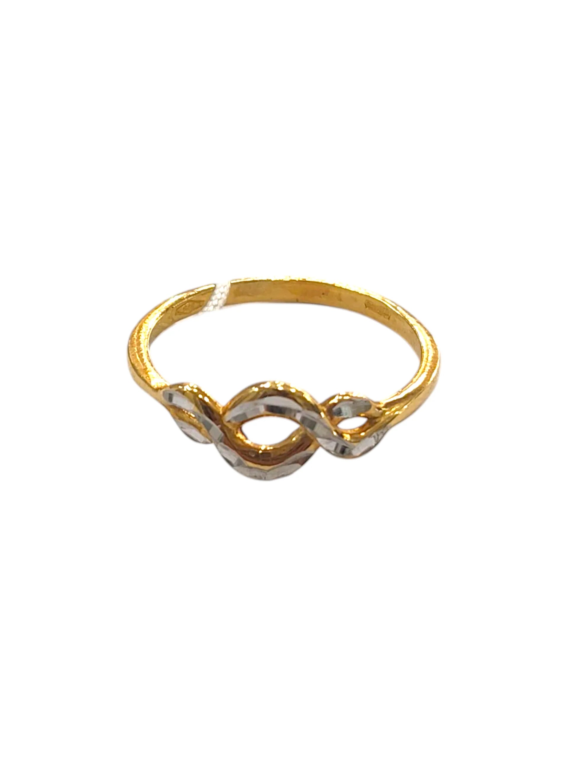 Anello donna in oro bicolore 9 carati elegante