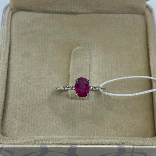 Anello donna in oro con diamanti e rubino dhar9838.006 Donnaoro