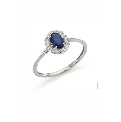 Anello donna in oro con diamanti e zaffiro marchio Donnaoro dhaz9575.008