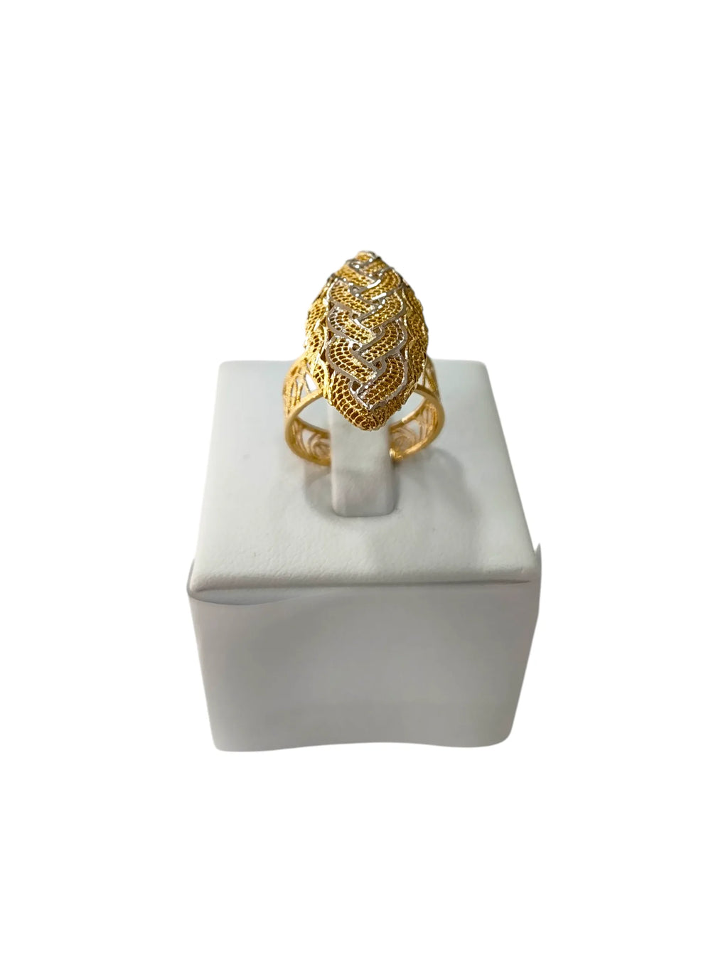 Anello donna in oro giallo 18 carati lavorato - Elegante