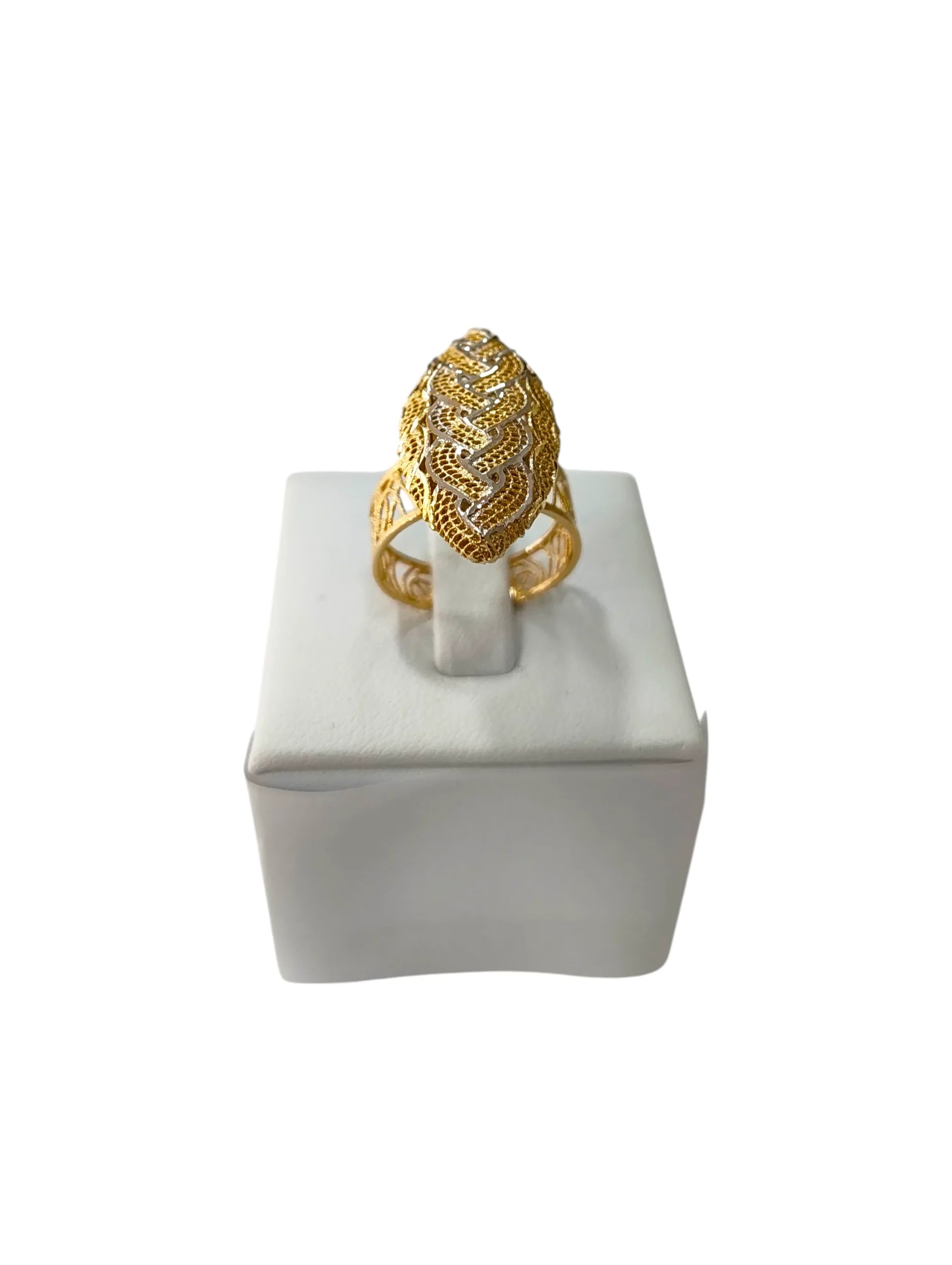 Anello donna in oro giallo 18 carati lavorato - Elegante