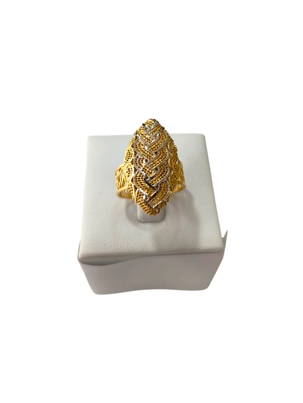 Anello donna in oro giallo 18 carati lavorato - Elegante