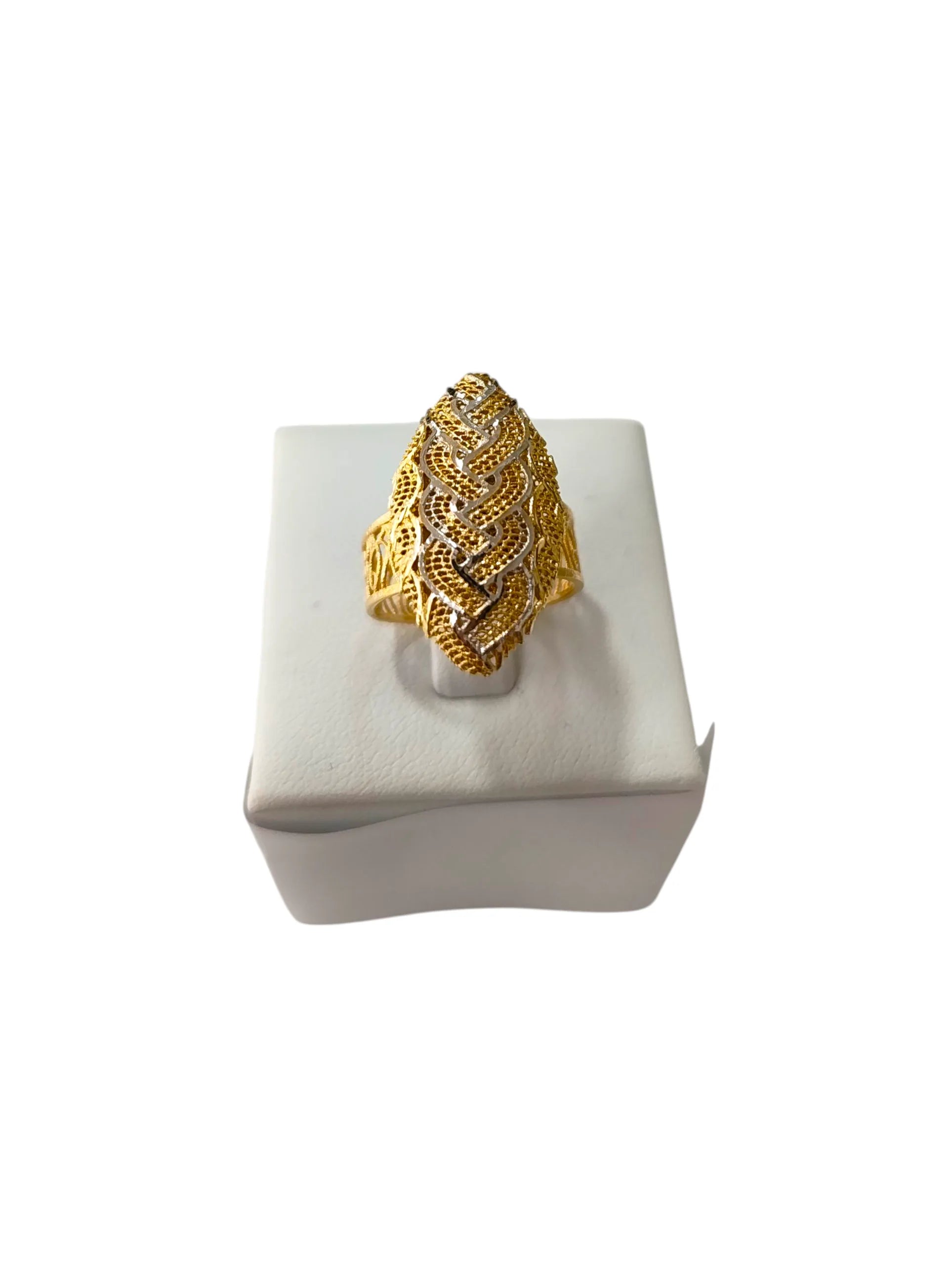 Anello donna in oro giallo 18 carati lavorato - Elegante