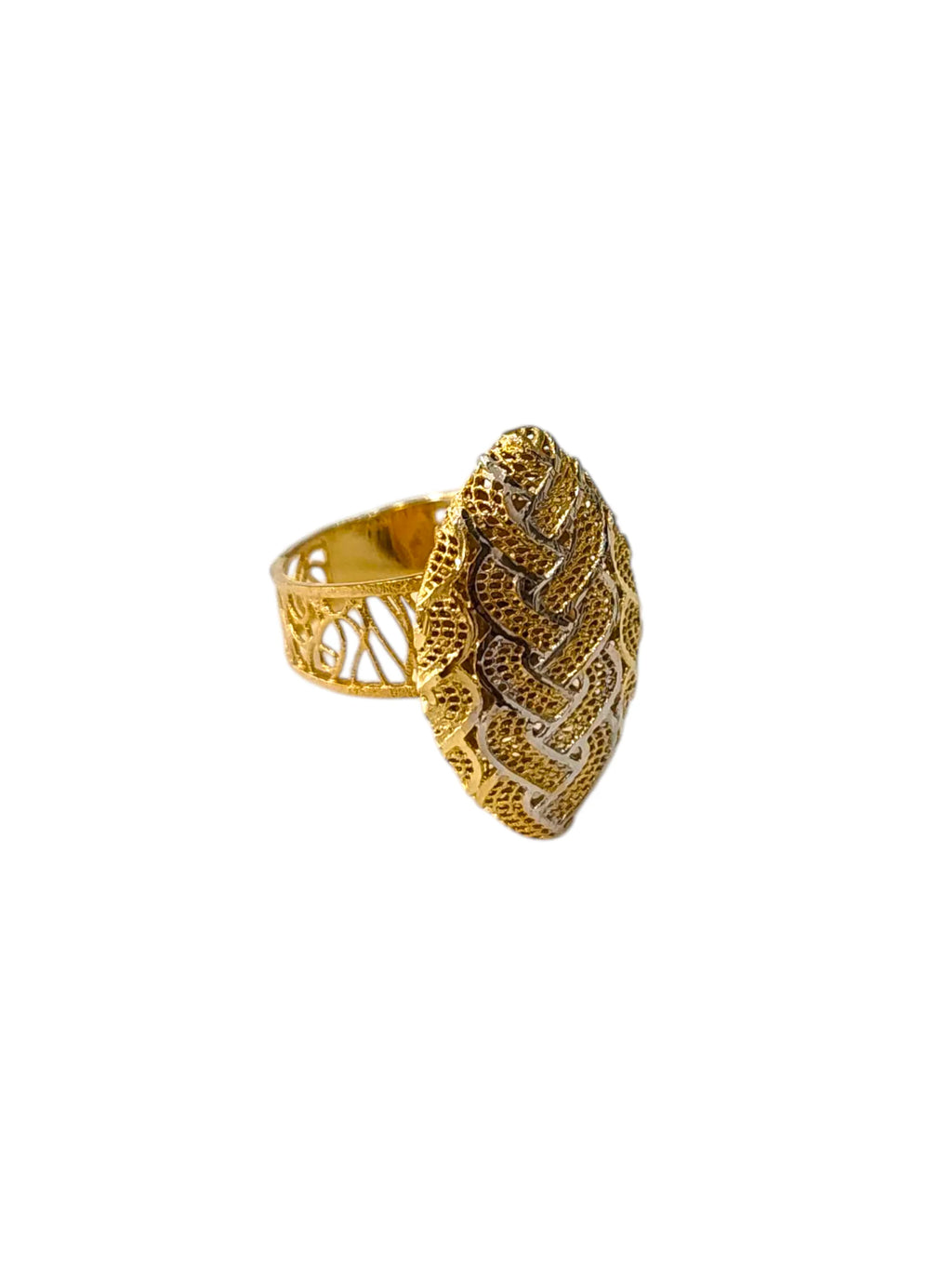 Anello donna in oro giallo 18 carati lavorato - Elegante