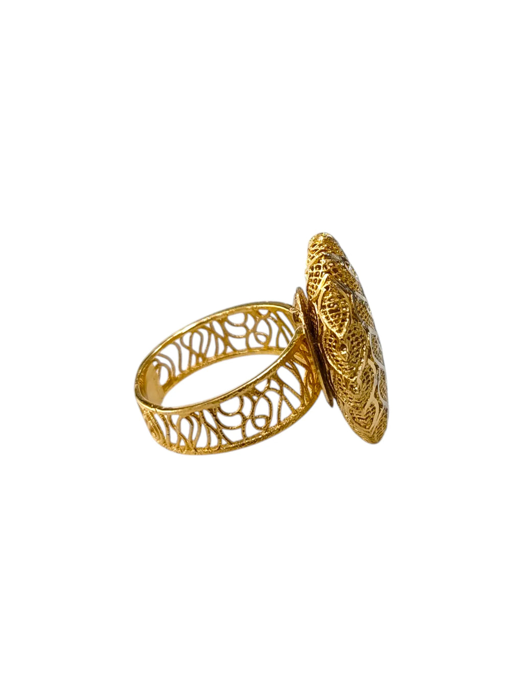 Anello donna in oro giallo 18 carati lavorato - Elegante