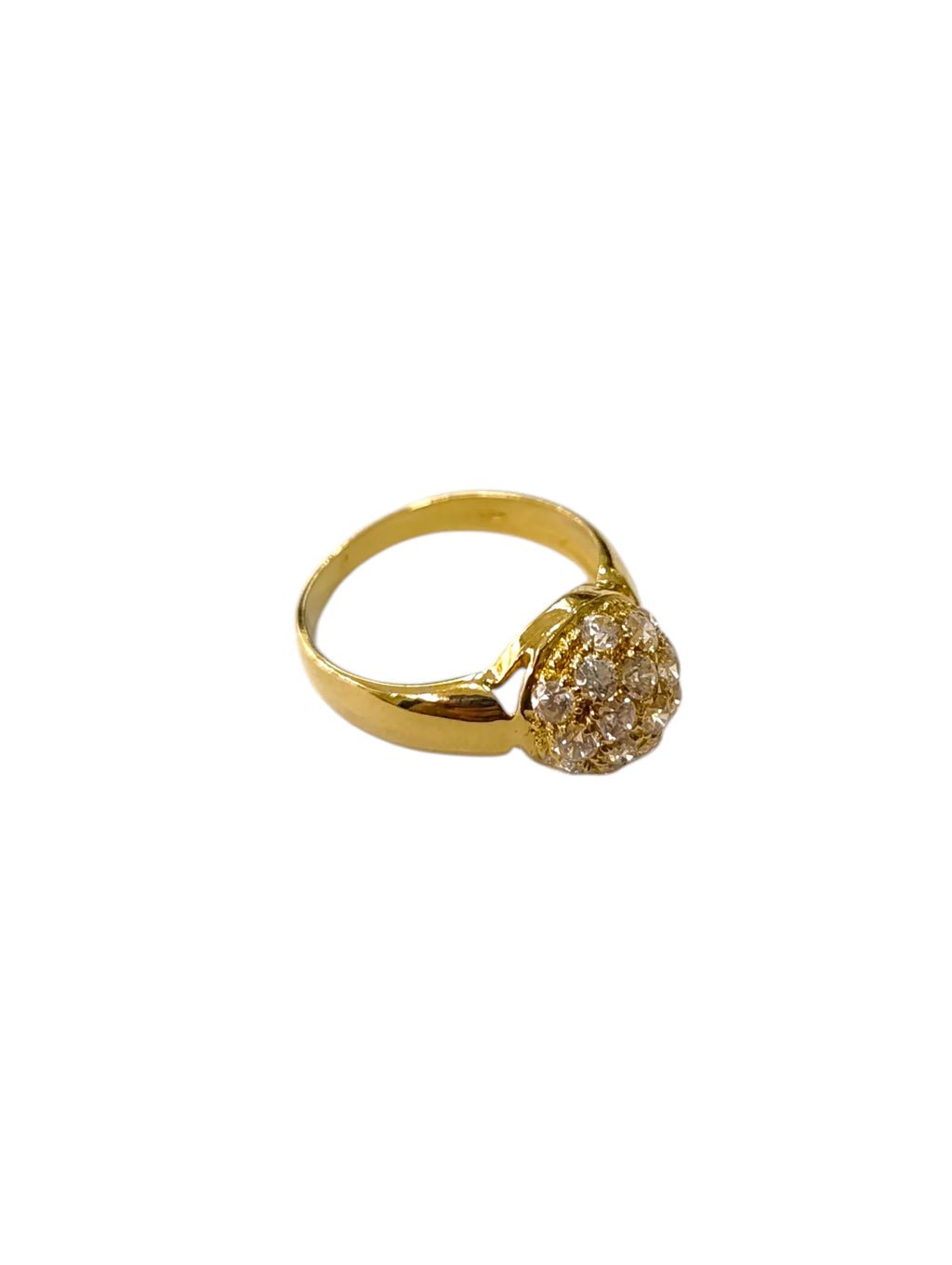 Anello donna in oro giallo 18kt con pietre bianche