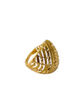 Anello donna in oro giallo 18kt lavorato elegante