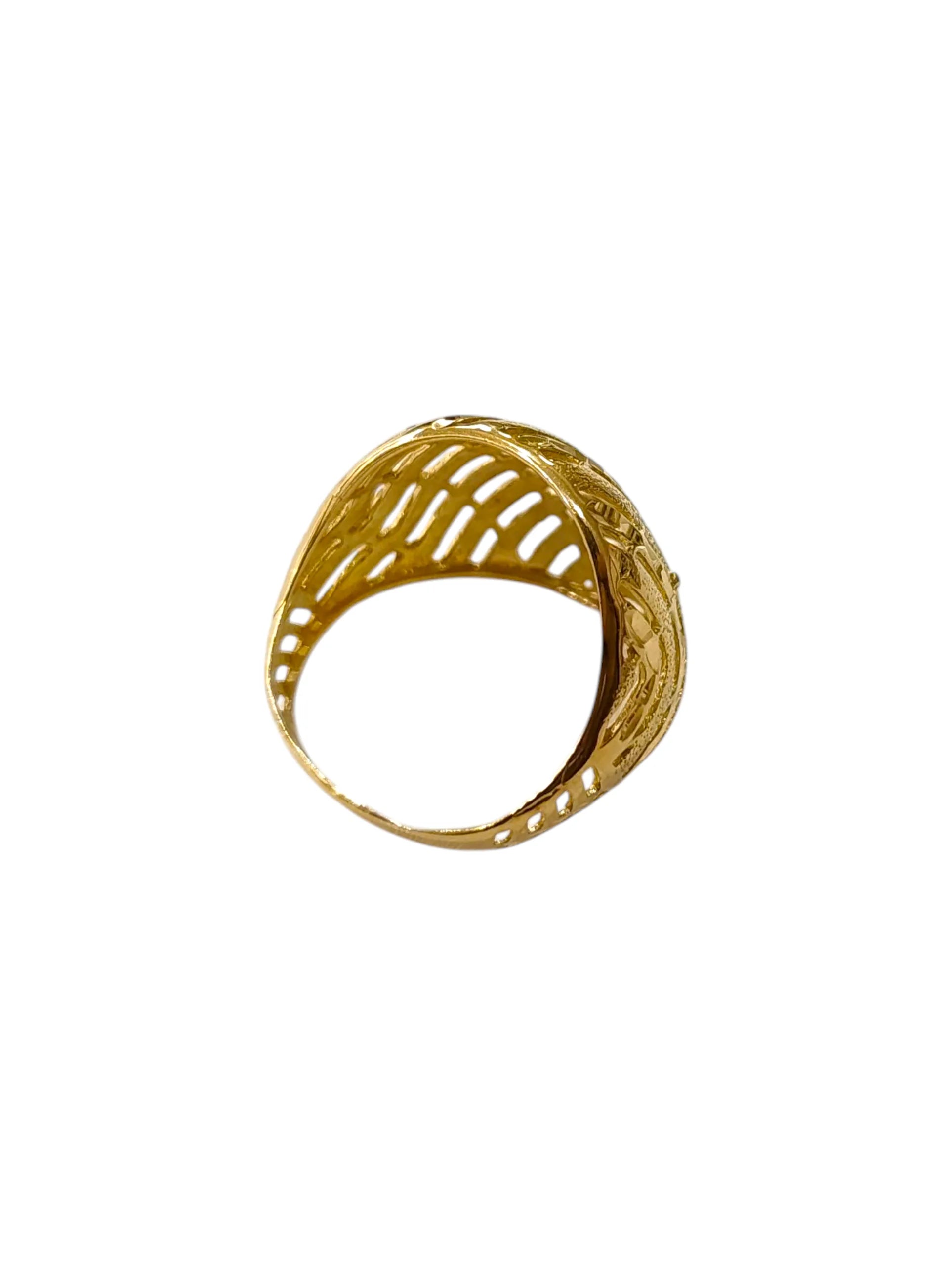 Anello donna in oro giallo 18kt lavorato elegante