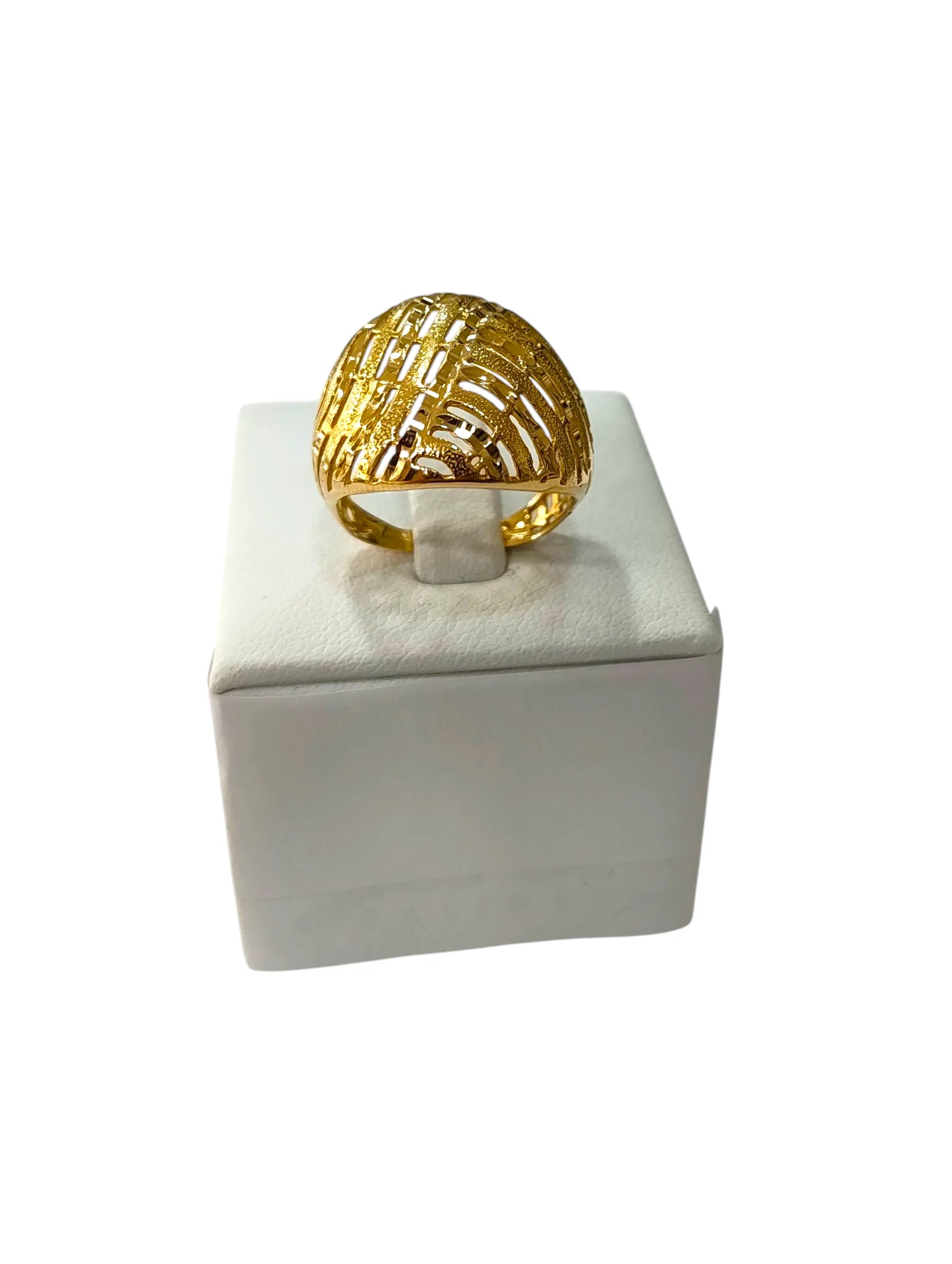 Anello donna in oro giallo 18kt lavorato elegante