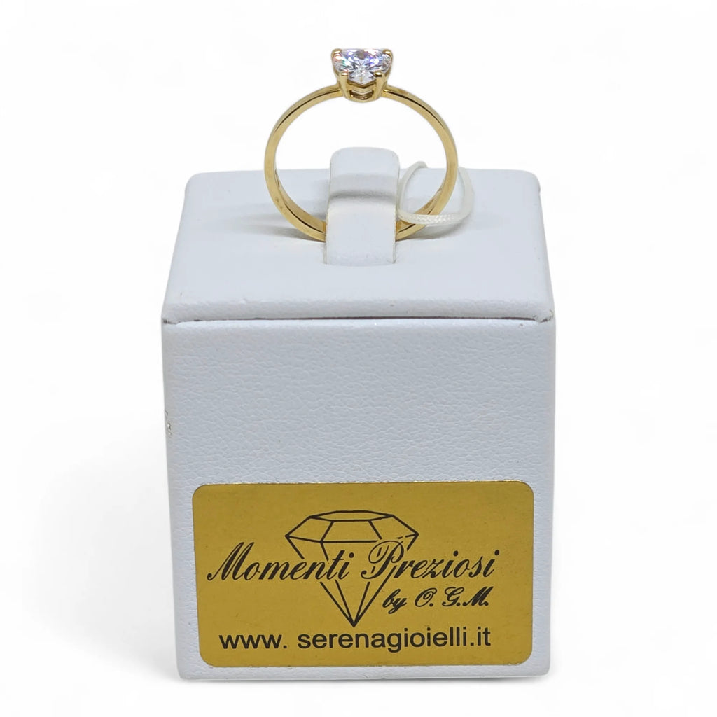 Anello donna in oro giallo 9 ct con cuore zircone bianco Igold