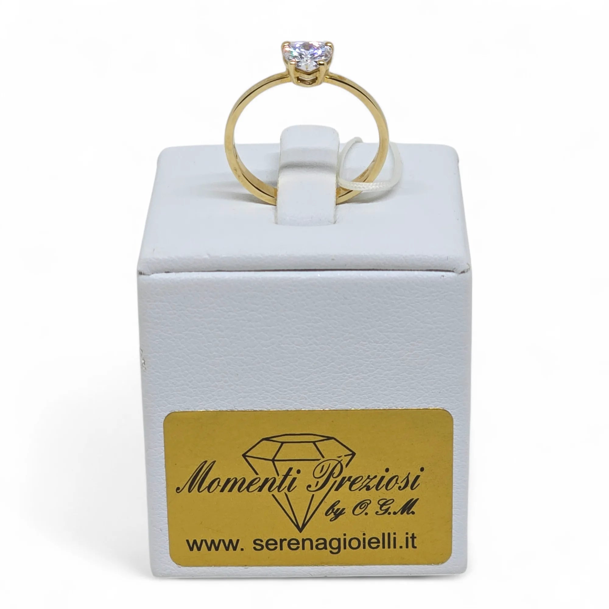 Anello donna in oro giallo 9 ct con cuore zircone bianco Igold