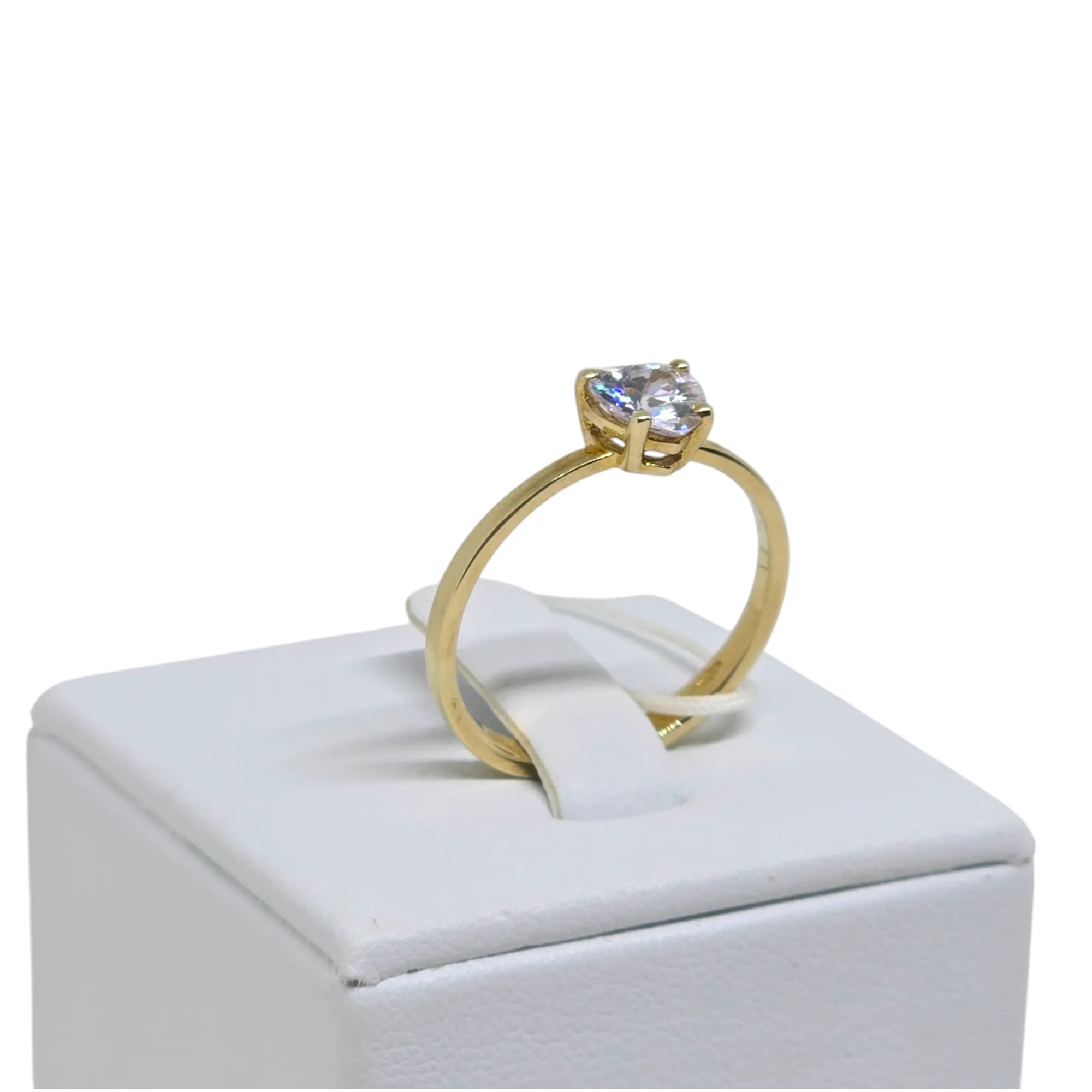 Anello donna in oro giallo 9 ct con cuore zircone bianco Igold