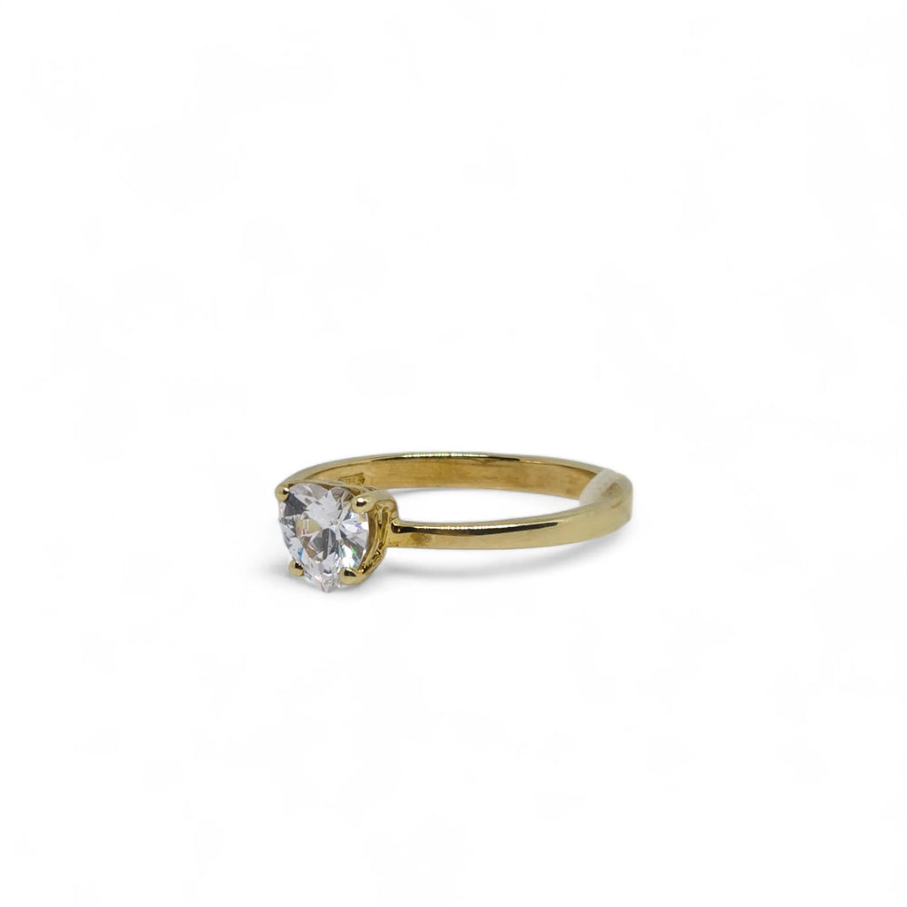 Anello donna in oro giallo 9 ct con cuore zircone bianco Igold
