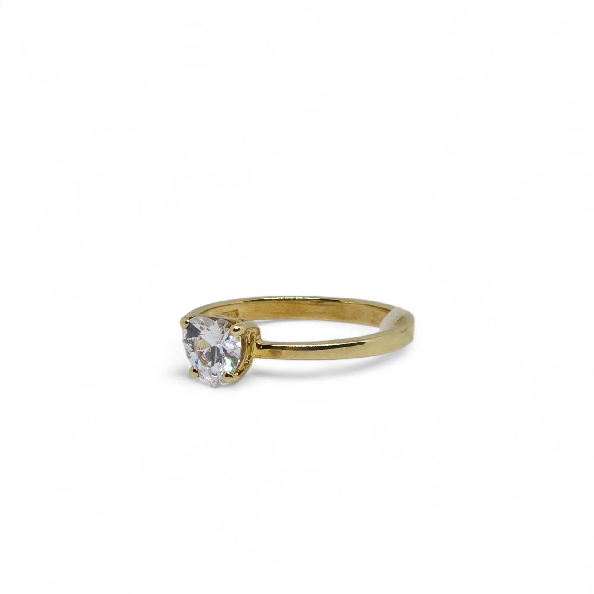 Anello donna in oro giallo 9 ct con cuore zircone bianco Igold