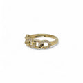 Anello donna in oro giallo 9 ct a catena e zirconi bianchi Igold
