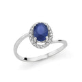 Anello DonnaOro in oro con diamanti e zaffiro blu DHAZ9852.007