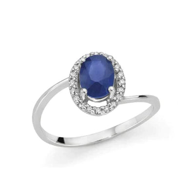 Bague femme Oro en or avec diamants et saphir bleu DHAZ9852.007