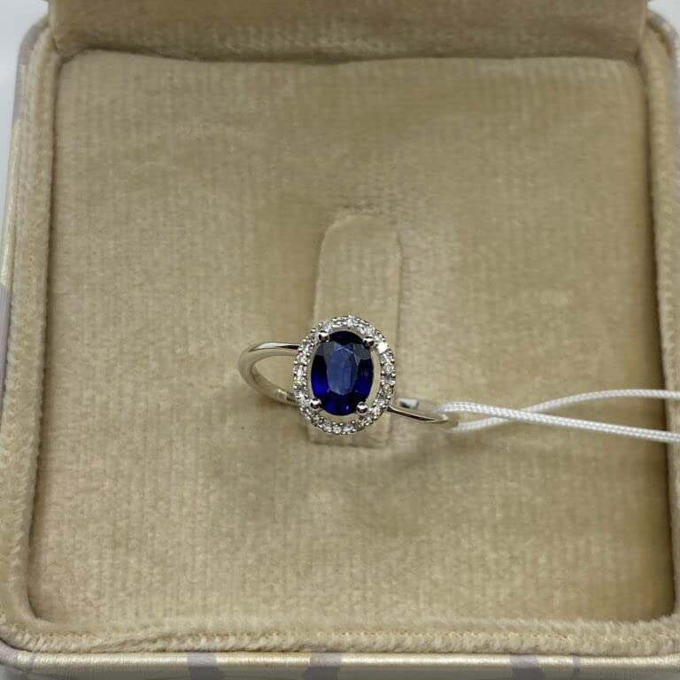 Anello DonnaOro in oro con diamanti e zaffiro blu DHAZ9852.007